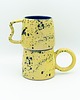 kubki Żółty ceramiczny kubek z okrągłym uszkiem 3