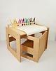 meble do pokoju dziecka Montessori Drewniane krzesełko dla dziecka rosnące olejowane Cube Chair 3
