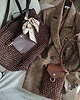 torebki mini Mini Bag Craftbags - czekoladowa z koniakową klapką 3