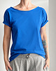 t-shirt damskie Chabrowo niebieski oversize bez nadruku 1