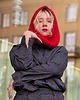 czapki damskie 100% MERINO Czerwona kominiarka kapturek 2