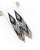 kolczyki - inne Czarno srebrne kolczyki z piórkami 3