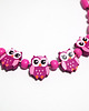 korale Korale - Różowe sowy -  drewniane, krótkie 2