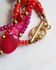 korale UNIKATOWY sznur kamieni 122cm : korale : naszyjnik FUCHSIA & RED 2