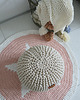 pufy do siedzenia Pufa ecru bawełniana okrągła handmade 2