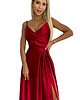 sukienki maxi damskie 299-14 CHIARA elegancka maxi satynowa suknia na ramiączkach - czerwona 3