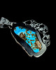 wisiory Turkus w srebrnych ornamentach 4