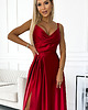 sukienki maxi damskie 299-14 CHIARA elegancka maxi satynowa suknia na ramiączkach - czerwona 5