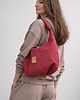torby na ramię Torebka Hobo z zamszu tapicerskiego Czerwona 2