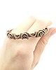 bransoletki wire wrapping Bransoleta mankietowa z zielonym turmalinem 9