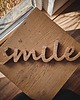napisy dekoracyjne i tabliczki Drewniany napis smile z drewna, stojący dąb 1
