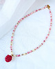chokery Naszyjnik z koralikami i z truskawką 3