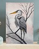 obrazy Obraz strukturalny Czapla siwa - płaskorzeźba na płótnie 5