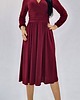 sukienki midi damskie Bordowa  elegancka sukienka  midi draperia r 36-56 2