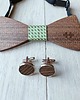 muszki i krawaty Zestaw z drewnianą muszką PUZZLE zieleń 2