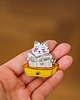 broszki Broszka  Cat news kot czytający gazetę 1