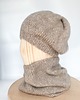 czapki damskie Beżowa czapka beretowa z wełny alpaki 9