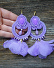 kolczyki soutache Liliowe kolczyki soutache z kwiatami 4