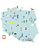 naklejki ścienne do pokoju dziecka MAPA POLSKI miętowa - naklejka na ścianę 1