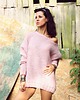 swetry damskie  Sweter handmade oversize  z wełną  pudrowy róż 5