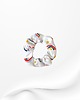 gumki do włosów Scrunchie gumka frotka wąska tęcza biała 1