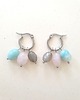 kolczyki z kamieniami Kolczyki TRIO kwarc różowy, labradoryt, amazonit 3