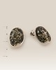 kolczyki z kamieniami Srebrne kolczyki z zielonym bursztynem 15x11mm 1