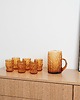 szklanki i kieliszki Komplet szklanek bursztynowych, włoski design, lata 60, produkcja: Włochy 5