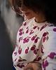 t-shirt damskie Beżowy T- shirt Damski oversize -śliwki 1