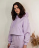 bluza z kapturem damska Lawendowa bluza bawełniana krótka 2