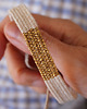 bransoletki na sznurku Bransoletka tkana handmade, na sznurku - beż 1