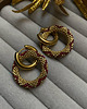 kolczyki - inne Bordowe złote kolczyki koła z koralików Miyuki - snake pattern 2