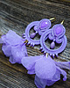 kolczyki soutache Liliowe kolczyki soutache z kwiatami 1