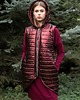 kurtki damskie Kamizelka pikowana METALICZNA BORDO 1