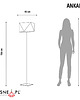 lampy do pokoju dziecka Geometryczna lampa stojąca do salonu z miętowym kloszem ANKARA KIDS 1