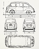 t-shirty męskie koszulka FIAT MULTIPLA oldtimer 500 600 tshirt 1