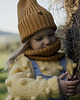 szale damskie Komin merino w prążki Soft Snood - musztarda 2