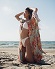 bluzki kimonowe damskie Kimono Flower Turkus LONG 1