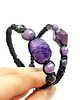 bransoletki z kamieni naturalnych Ametyst, sugilit, larvikit i czarny agat bransoletka makramowa 1
