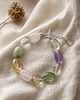 bransoletki z kamieni naturalnych Bransoletka Rainbow Smooth, gładki fluoryt w pastelowych kolorach, srebro 925 1