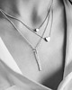 naszyjniki - inne Rhodium Plated Vertical Bar Necklace 1