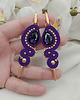 kolczyki soutache Długie kolczyki sutasz na wesele, fioletowe kolczyki 3
