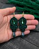 kolczyki soutache Kolczyki sutasz zielone klasyczne z kryształkiem Ana 1