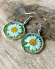 kolczyki z żywicy MAGIA ŻYWICY - kolczyki zielona MARGARETKA 4