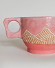 filiżanki Porcelanowa Różowa Filiżanka Boho Góry i Księżyc 3