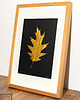 Ozdoby na ścianę Złoty Liść Dębu. Obraz Botaniczny. Drewniana Ramka Dąb 20x30cm 3