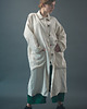 płaszcze damskie Płaszcz z siatki lnianej w kolorze naturalnym beżowym 5