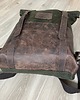 plecaki Plecak ze skóry i bawełny rolowany zielono-brązowy.Vintage. 4
