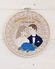 Ślub - inne Personalizowana pamiątka ślubna, haft ślubny/ rocznicowy w tamborku 4