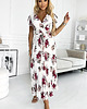 sukienki maxi damskie 434-8 LISA Plisowana sukienka midi z dekoltem i falbankami 3